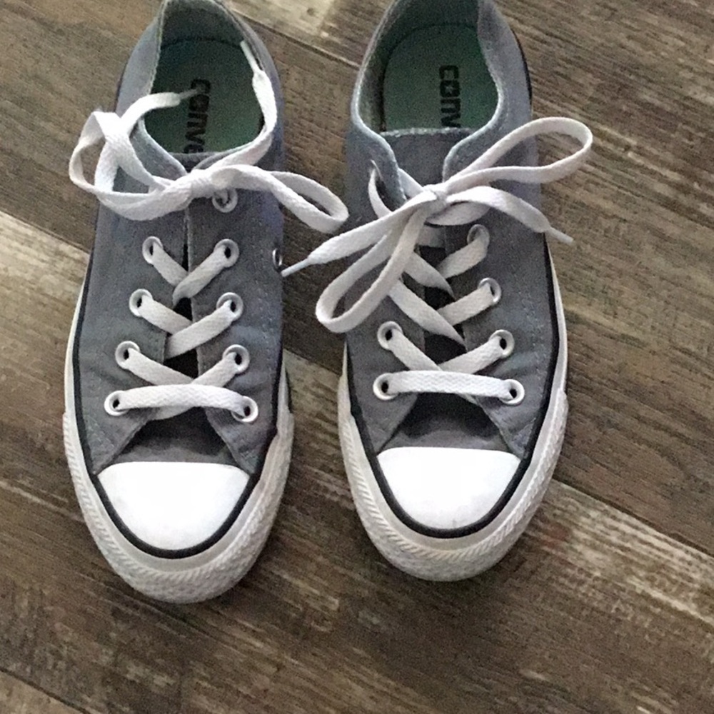 Converse Low Top Canvas Sneakers in Gray and White